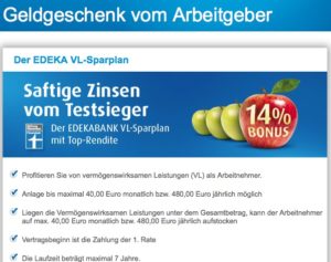 Der VL-Sparplan der EDEKA Bank wurde ausgezeichnet